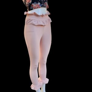 Peach Stretch Skinny Elastic Waist Pants Sz 2